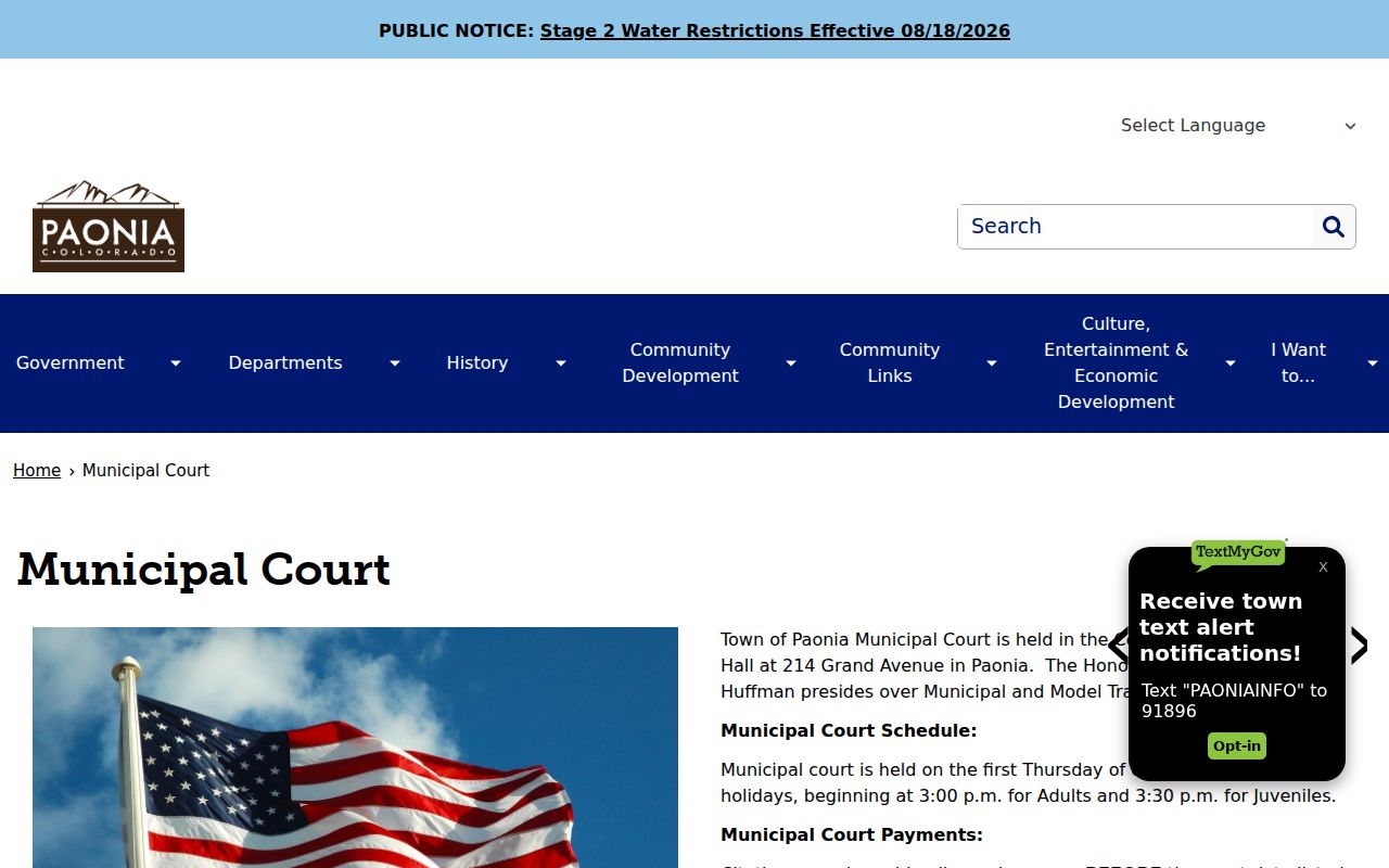 Delta County most wanted Paonia municipal court schedule source